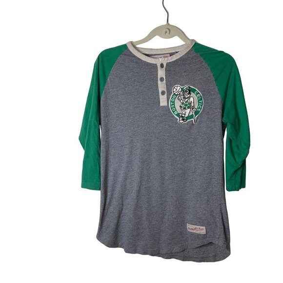 Mitchell And Ness Vintage Mens T Shirt Size Small Boston Celtics Raglan Sleeve - Picture 1 of 9